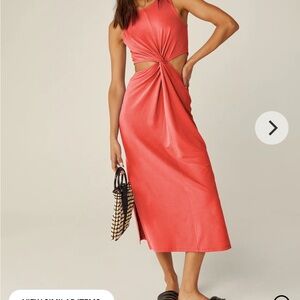 Beyond yoga Elegant Coral Sleeveless Dress